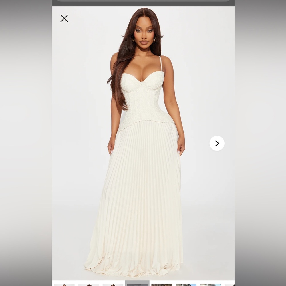 Fashion Nova Strapless Cream Dress